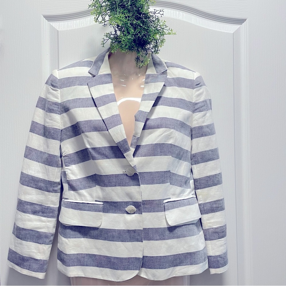 🌸3 for $30 Banana Republic Blazer stripes Nautical style size M